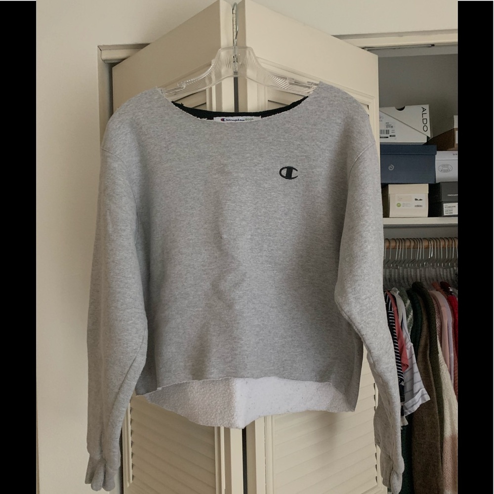 Vintage grey champion cut off